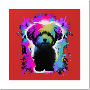 Maltese Dog Colorful Artwork Posters and Art